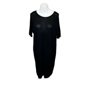 Eileen Fisher black short sleeve crew neck T- shirt dress size XS petite